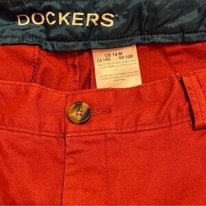 Dockers Pants Women’s Red Cotton Signature Khaki Sliming Panel Straight Leg NWT